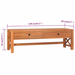 vidaXL TV Cabinet TV Stand Media Unit Sideboard with Drawers Solid Wood Teak
