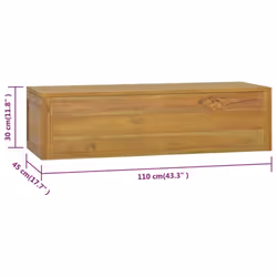vidaXL Solid Wood Teak Wall-mounted Bathroom Cabinet Cupboard Storage Rack
