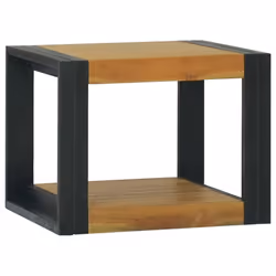 vidaXL Bathroom Cabinet Washroom Sink Unit Basin Cupboard Solid Wood Teak - brown and black, 45 x 45 x 35 cm
