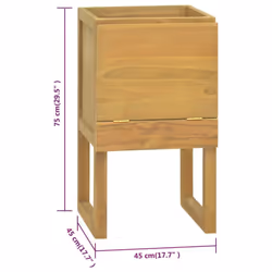 vidaXL Bathroom Cabinet Washroom Sink Unit Basin Cupboard Solid Wood Teak - 45 x 45 x 75 cm - Additional view 7