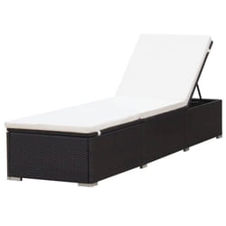 VidaXL 317105 outdoor chair Lounge Padded seat Aluminium, Polyester, Polyrattan, Steel Brown, Cream, White