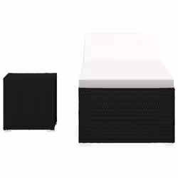 VidaXL 317111 outdoor chair Lounge Padded seat Aluminium, Polyester, Polyrattan, Steel Black, Cream, White