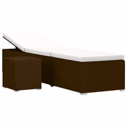 VidaXL 317112, Lounge, Padded seat, Aluminium, Polyester, Polyrattan, Steel, Brown, Cream, White, 615 mm, 1950 mm