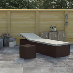 VidaXL 317112 outdoor chair Lounge Padded seat Aluminium, Polyester, Polyrattan, Steel Brown, Cream, White