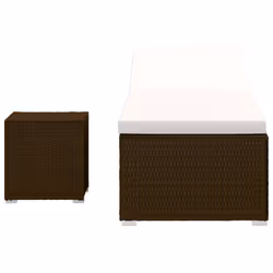 VidaXL 317112 outdoor chair Lounge Padded seat Aluminium, Polyester, Polyrattan, Steel Brown, Cream, White