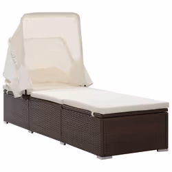 VidaXL 317114, Lounge, Padded seat, Aluminium, Polyester, Polyrattan, Steel, Brown, Cream, White, 650 mm, 1950 mm