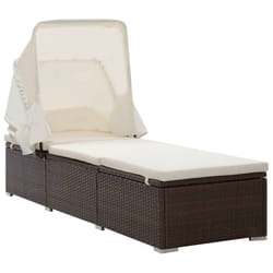 VidaXL 317114 outdoor chair Lounge Padded seat Aluminium, Polyester, Polyrattan, Steel Brown, Cream, White