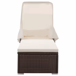 VidaXL 317114 outdoor chair Lounge Padded seat Aluminium, Polyester, Polyrattan, Steel Brown, Cream, White