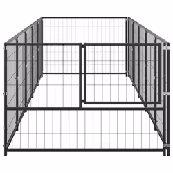 vidaXL Dog Kennel Black 5 m? Steel Puppy Enclosure Outdoor Patio Dog Cage - Additional view 2