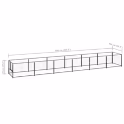 vidaXL Dog Kennel Black 6 m? Steel Puppy Enclosure Outdoor Patio Dog Cage - Additional view 5