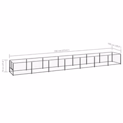 vidaXL Dog Kennel Black 7 m? Steel Puppy Enclosure Outdoor Patio Dog Cage - Additional view 5