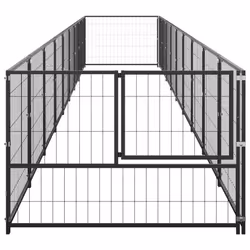 vidaXL Dog Kennel Black 9 m? Steel Puppy Enclosure Outdoor Patio Dog Cage - Additional view 2