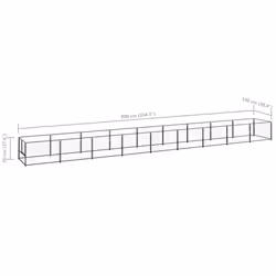 vidaXL Dog Kennel Black 9 m? Steel Puppy Enclosure Outdoor Patio Dog Cage - Additional view 5