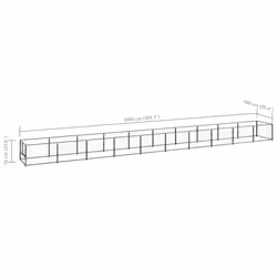 vidaXL Dog Kennel Black 10 m? Steel Puppy Enclosure Outdoor Patio Dog Cage - Additional view 5