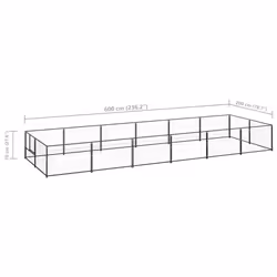 vidaXL Dog Kennel Black 12 m? Steel Puppy Enclosure Outdoor Patio Dog Cage - Additional view 5