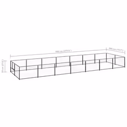 vidaXL Dog Kennel Black 14 m? Steel Puppy Enclosure Outdoor Patio Dog Cage - Additional view 5