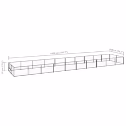 vidaXL Dog Kennel Black 20 m? Steel Puppy Enclosure Outdoor Patio Dog Cage - Additional view 5