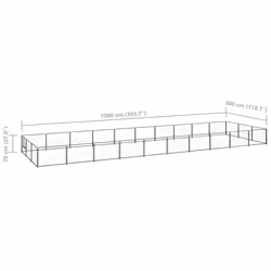 vidaXL Dog Kennel Black 30 m? Steel Puppy Enclosure Outdoor Patio Dog Cage - Additional view 5