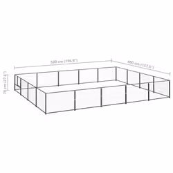 vidaXL Dog Kennel Black 20 m? Steel Puppy Enclosure Outdoor Patio Dog Cage - Additional view 5