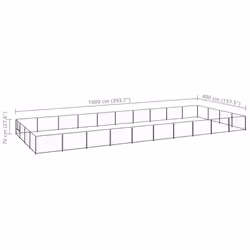 vidaXL Dog Kennel Black 40 m? Steel Puppy Enclosure Outdoor Patio Dog Cage - Additional view 5