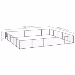 vidaXL Dog Kennel Black 25 m? Steel Puppy Enclosure Outdoor Patio Dog Cage - Additional view 5