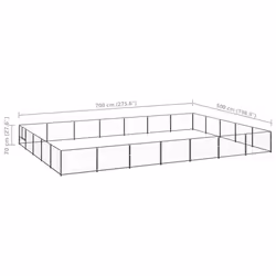 vidaXL Dog Kennel Black 35 m? Steel Puppy Enclosure Outdoor Patio Dog Cage - Additional view 5