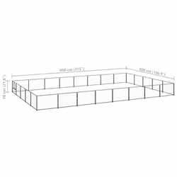 vidaXL Dog Kennel Black 40 m? Steel Puppy Enclosure Outdoor Patio Dog Cage - Additional view 5