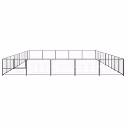 vidaXL Dog Kennel Black 50 m? Steel Puppy Enclosure Outdoor Patio Dog Cage - Additional view 2