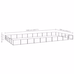 vidaXL Dog Kennel Black 50 m? Steel Puppy Enclosure Outdoor Patio Dog Cage - Additional view 5