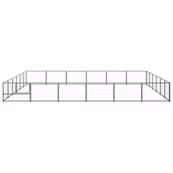 vidaXL Dog Kennel Black 36 m? Steel Puppy Enclosure Outdoor Patio Dog Cage - Additional view 2