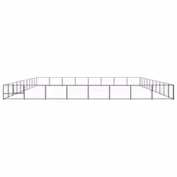 vidaXL Dog Kennel Black 80 m? Steel Puppy Enclosure Outdoor Patio Dog Cage - Additional view 2
