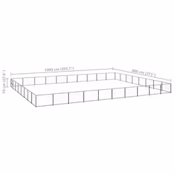 vidaXL Dog Kennel Black 80 m? Steel Puppy Enclosure Outdoor Patio Dog Cage - Additional view 5