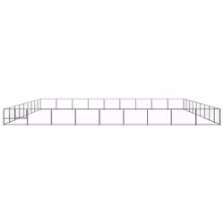 vidaXL Dog Kennel Black 81 m? Steel Puppy Enclosure Outdoor Patio Dog Cage - Additional view 2