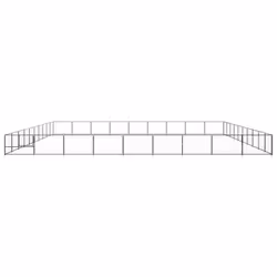 vidaXL Dog Kennel Black 90 m? Steel Puppy Enclosure Outdoor Patio Dog Cage - Additional view 2