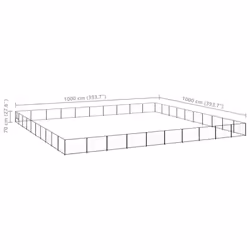 vidaXL Dog Kennel Black 100 m? Steel Puppy Enclosure Outdoor Patio Dog Cage - Additional view 5