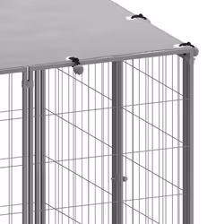 vidaXL Dog Kennel Silver Steel Puppy Enclosure Outdoor Dog Supplies Runs Cage - Additional view 4