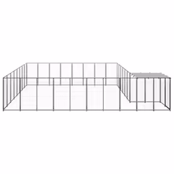 vidaXL Dog Kennel Silver Steel Puppy Enclosure Outdoor Dog Supplies Runs Cage - Additional view 2