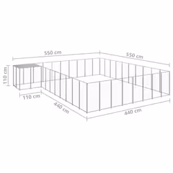 vidaXL Dog Kennel Silver Steel Puppy Enclosure Outdoor Dog Supplies Runs Cage - Additional view 5