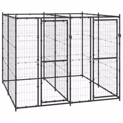 vidaXL Outdoor Dog Kennel Steel 4.84 m? Puppy Enclosure Patio Dog House Cage