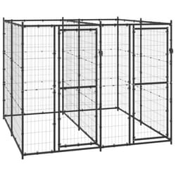 vidaXL Outdoor Dog Kennel Steel 4.84 m? Puppy Enclosure Patio Dog House Cage