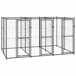 vidaXL Outdoor Dog Kennel Steel 7.26 m? Puppy Enclosure Patio Dog House Cage