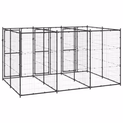 vidaXL Outdoor Dog Kennel Steel 7.26 m? Puppy Enclosure Patio Dog House Cage