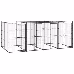 vidaXL Outdoor Dog Kennel Steel 9.68 m? Puppy Enclosure Patio Dog House Cage