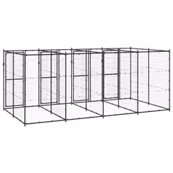 vidaXL Outdoor Dog Kennel Steel 9.68 m? Puppy Enclosure Patio Dog House Cage