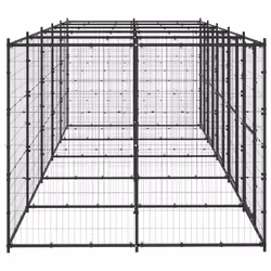 vidaXL Outdoor Dog Kennel Steel 12.1 m? Puppy Enclosure Patio Dog House Cage