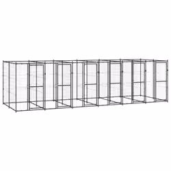 vidaXL Outdoor Dog Kennel Steel 14.52 m? Puppy Enclosure Patio Dog House Cage