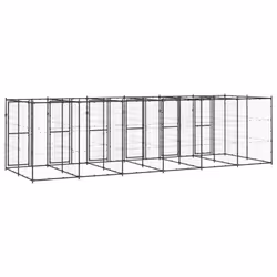 vidaXL Outdoor Dog Kennel Steel 14.52 m? Puppy Enclosure Patio Dog House Cage