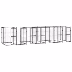 vidaXL Outdoor Dog Kennel Steel 16.94 m? Puppy Enclosure Patio Dog House Cage