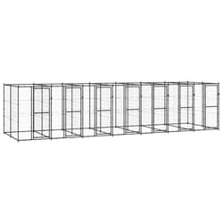 vidaXL Outdoor Dog Kennel Steel 16.94 m? Puppy Enclosure Patio Dog House Cage