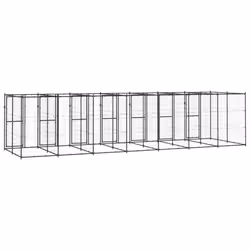 vidaXL Outdoor Dog Kennel Steel 16.94 m? Puppy Enclosure Patio Dog House Cage